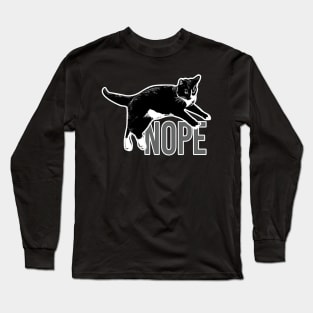 Nope, Not Today, Cat Lover's Gift Long Sleeve T-Shirt